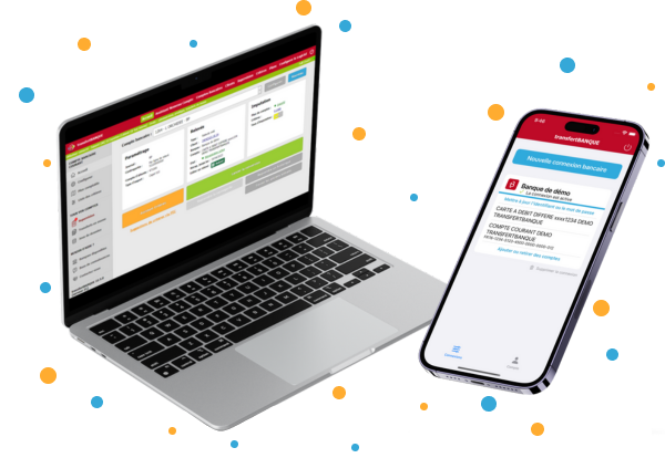 Application transfertBANQUE sur ordinateur et mobile